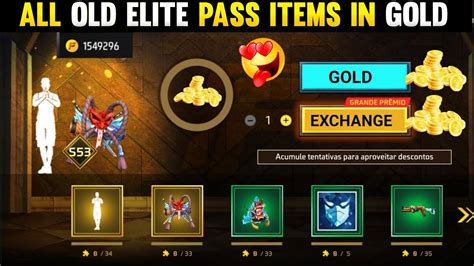 Old Elite Pass Items Return In Gold Free Fire Free Fire Elite Passes