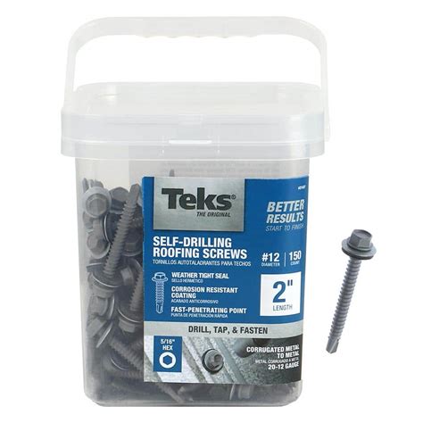 Teks 12 14 X 2 In External Hex Washer Head Roofing Drill Point Screw