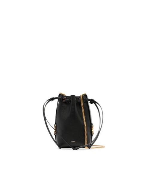 Chlo Micro Marcie Leather Bucket Bag Reversible