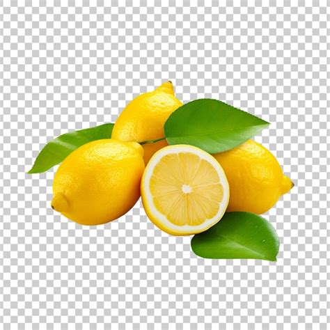 Free PSD Lemon And Lemon Slices Isolated On A Transparent Background