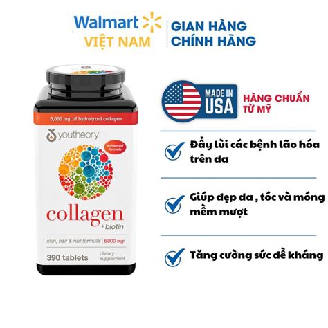 Youtheory Collagen Biotin Mg Collagen Oral Tablet Box Of