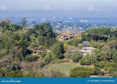 View Towards The Houses Built In Los Altos Hills Stock Photo Image Of