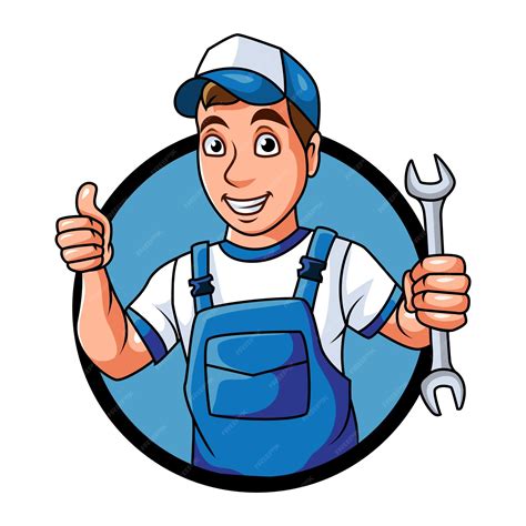 Mechanic with tool vector art | Premium Vector