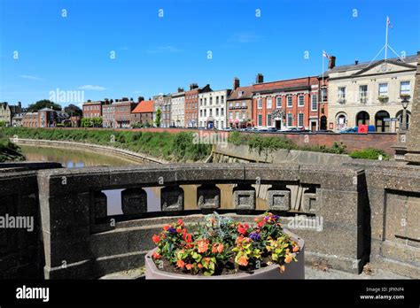 The North Brink River Nene Wisbech Town Cambridgeshire England Uk