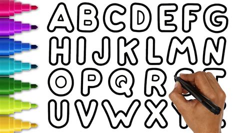 How To Draw Alphabets Learning Videos For Kids Drawing And Coloring