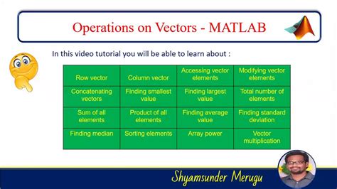 Matlab Operations On Row And Column Vectors Using Matlab Youtube