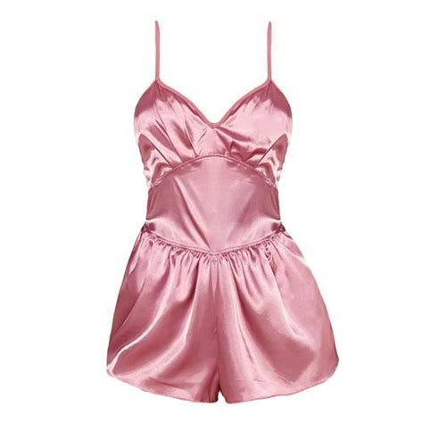 Femmes Sexy Satin Combinaison Shorts Pyjamas Vêtements De Nuit Lingerie Babydoll Body