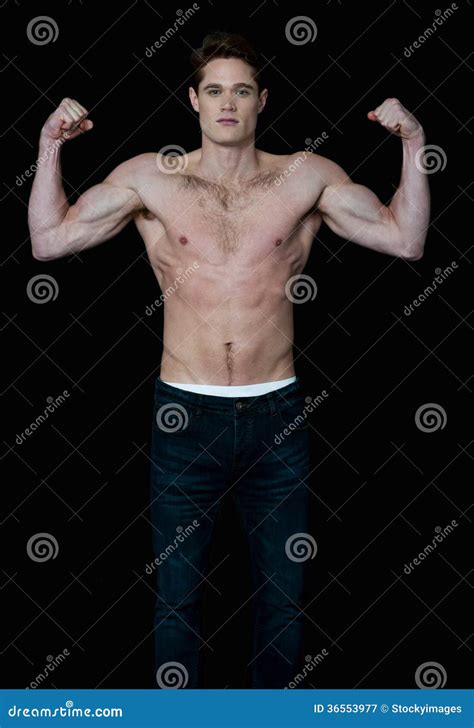 Muscular Man Flexing His Biceps Stock Image Image Of Handsome Body