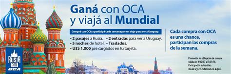 Promociones sorteos y premios en Uruguay Ganá con Oca y viajá al mundial