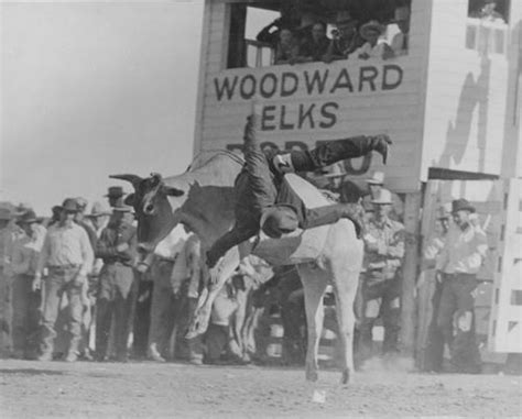 Cowboy Falling From Bull At Woodward Elks Rodeo Digital Collections