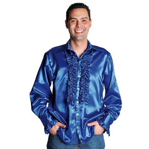 Déguisement chemise disco bleu cobalt homme Déguisements disco adulte