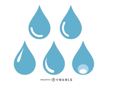 Descarga Vector De Conjunto De Ilustraci N De Gotas De Agua Azul