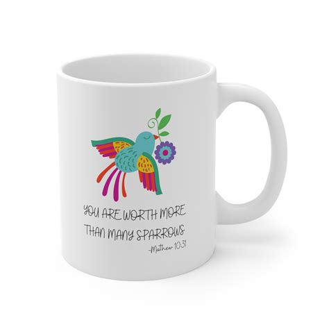 You Are Worth More Than Many Sparrows Coffee Mug Christian Etsy