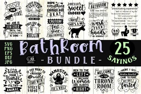 Funny Bathroom Sign Bundle, Toilet Humor Graphic by HRdigitals · Creative Fabrica