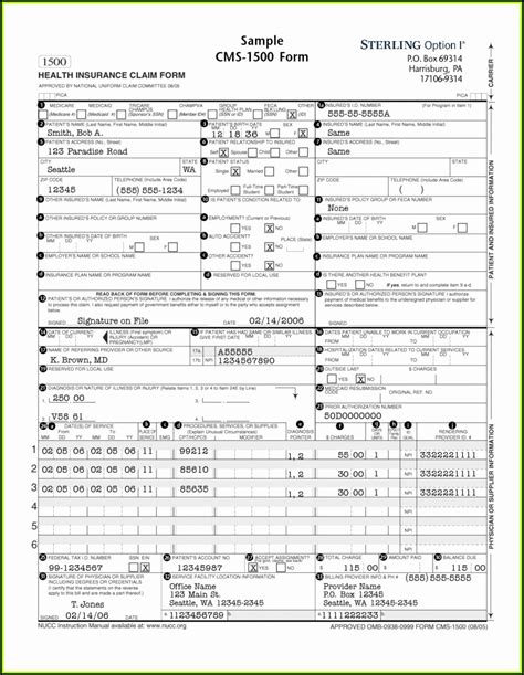 Completed Cms Claim Form Sample Form Resume Examples Xjkeeg Krk