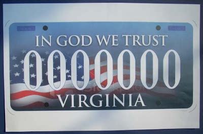 SWAC Girl: "In God We Trust" Virginia license plate