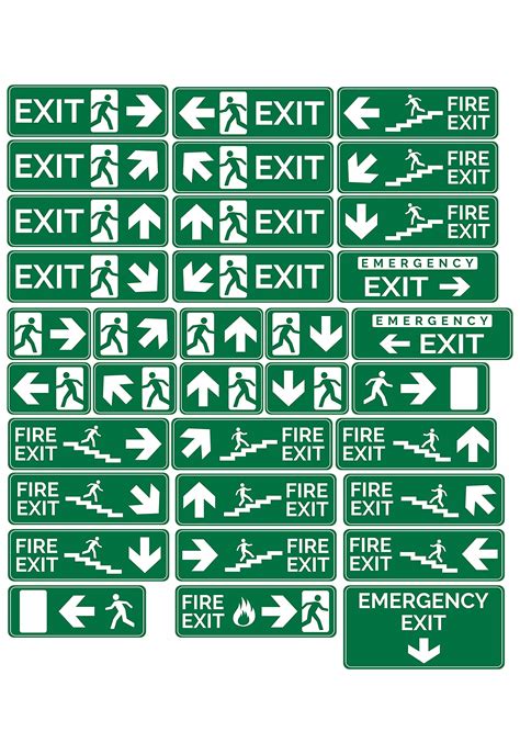 Buy CVANU FIRE EXIT Safety Sign Board With Running Man With Arrow Up