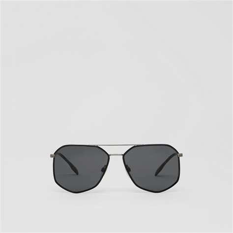 Geometric Frame Sunglasses In Black Men Burberry® Official