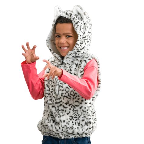childrens snow leopard costume hooded top  ears tail pretend