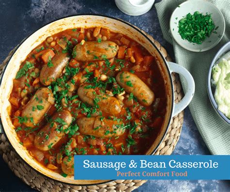 Simple Sausage and Bean Casserole - Carrie's Kitchen