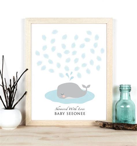 Whale Fingerprint Guestbook Thumbprint Guest Book Alternative