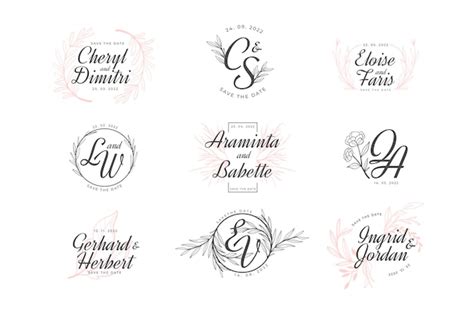 Elegante Colecci N De Monogramas De Boda Vector Gratis