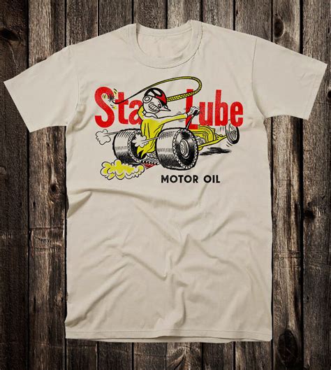 Hot Rod Tee T Shirt Drag Race Racing Nostalgia Sta Lube Motor Oil Speed Shop EBay