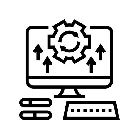 Computer Optimize Line Icon Vector Illustration 10315433 Vector Art At