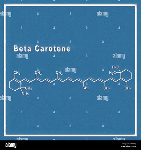 Beta Carotene, Structural chemical formula on a white background Stock ...