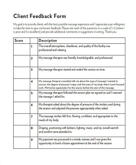 FREE 8+ Sample Client Feedback Forms in MS Word