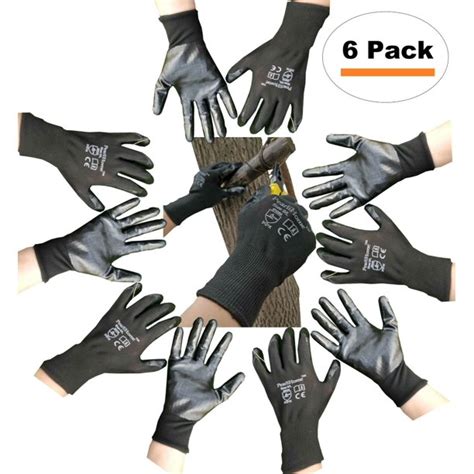 PearliHome Black Nitrile Bulk Work Gloves with grip all purpose ...