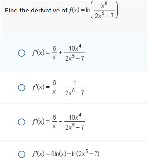 Solved Find The Derivative Of Chegg