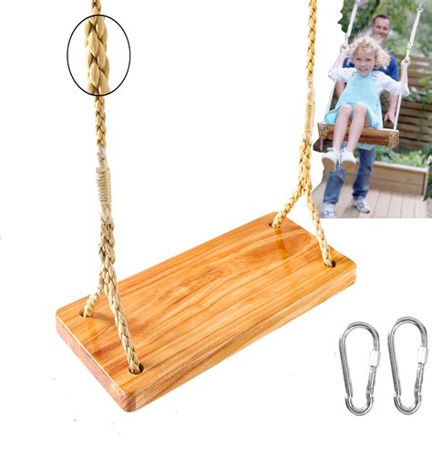 Rope Tree Swing Wooden Swing Outdoor Indoor Wooden Swing Seat 17 7in 8in Adult Tree Swing Seat