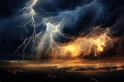 Premium AI Image | Electric Lightning Storm Dramatic Night Sky