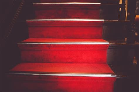 Premium Photo | Red carpet stairs