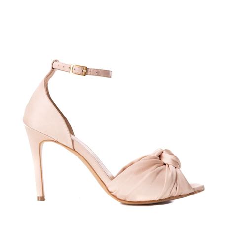 Sofia Nude Satin Sandals Ginissima Wolf Badger