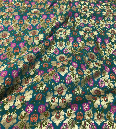 Jaquard Floral Brocade Wide Beautiful Green Floral Brocade Fabric