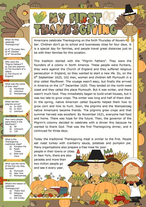 One Click Print Document Thanksgiving Worksheets Thanksgiving