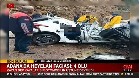 SON DAKİKA Adana da otomobilin üzerine kayalar düştü Araçtaki 4