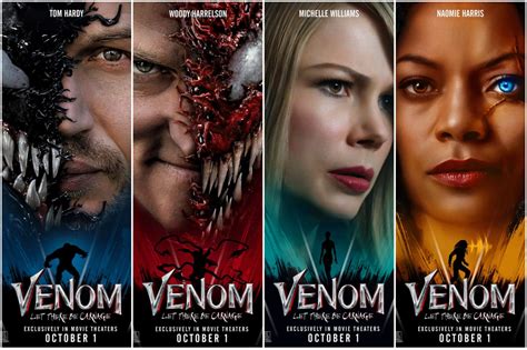 Venom Tempo de Carnificina ganha novos pôsteres de personagens