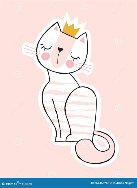 Cute cat icon stock vector. Illustration of decoration - 264455288