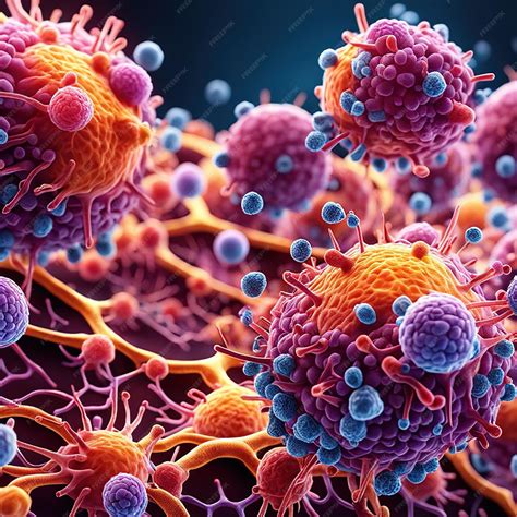 Premium AI Image | Close up of cancer cells at molecular scale