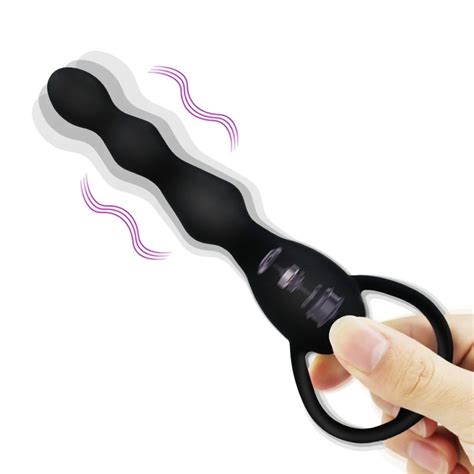 Vibrador De Contas De Silicone Puxando Plug Anal Produto De Masturbação