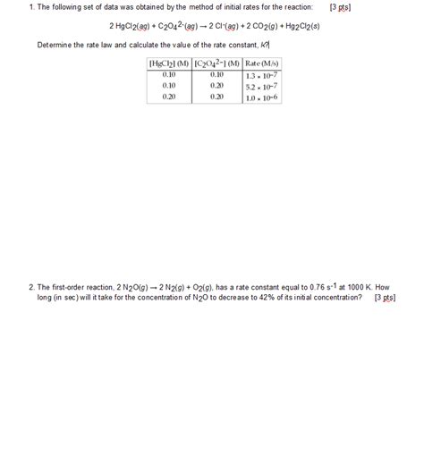 Solved 2hgcl2 Ag C2o42− Ag →2cl− Ag 2co2 G Hg2cl2 S