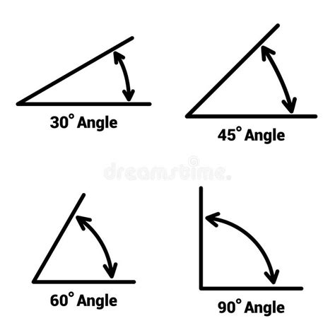 Angles Icons Set On White Background Vector Stock Vector