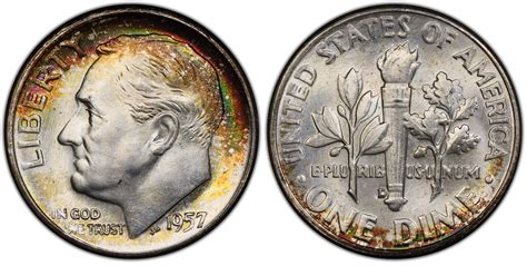 1957 D 10C FB Regular Strike Roosevelt Dime PCGS CoinFacts