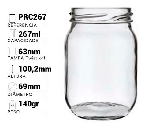 24 Potes De Vidro Conserva 268 Ml Tampa Preta Lacre MercadoLivre