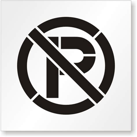 Reusable Stencil - No Parking Symbol Sign Stencils, SKU: ST-0115