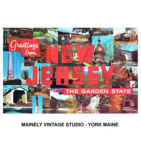Greetings From New Jersey NJ Vintage Postcard Quality - Etsy