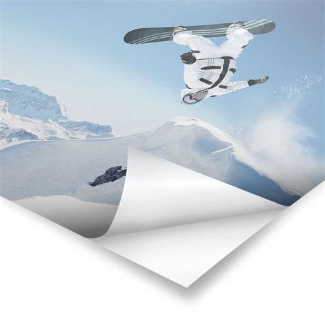 Fliegender Snowboarder Poster Im Querformat 3 2 Bilderwelten